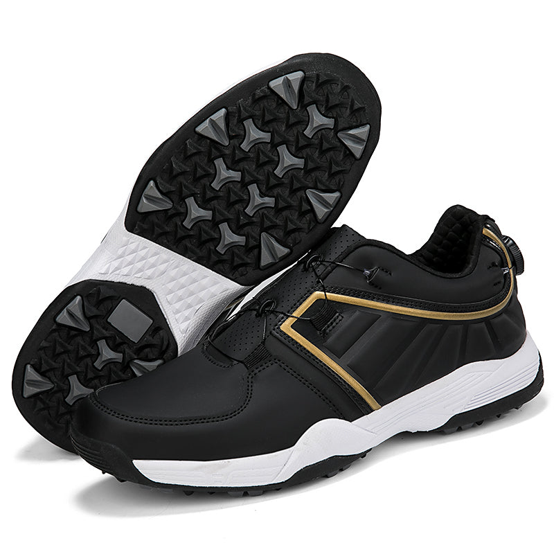 Scarpe da golf da uomo con allacciatura rapida, in pelle, antiscivolo | G160