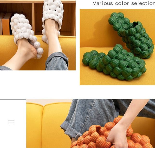 Chaussons à bulles unisexes en EVA de haute qualité, antidérapants, semelle de massage personnalisée en EVA, pantoufles à bulles d'intérieur souples pour la maison | RZ0025