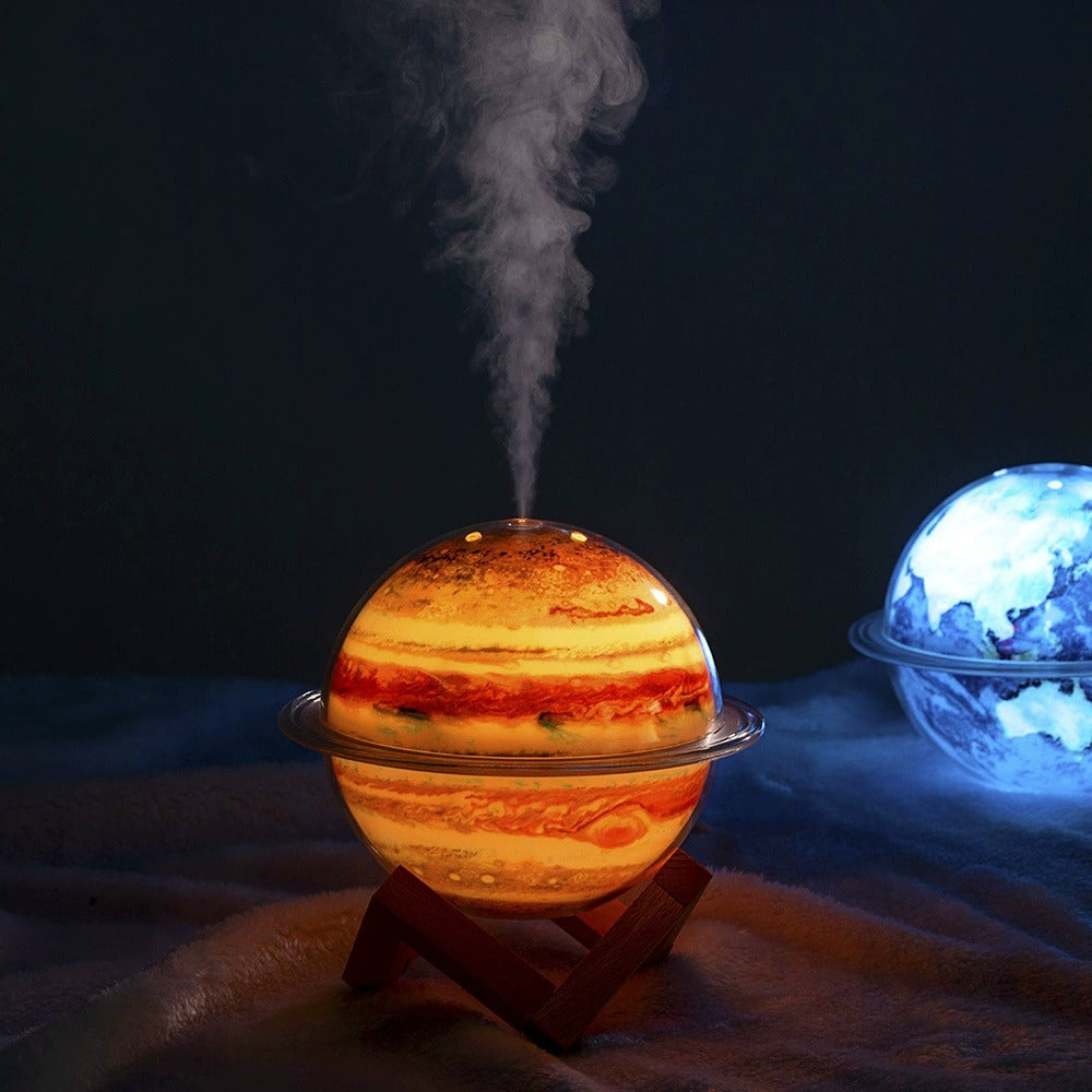 Planet Glow Humidifier Set – Earth & Jupiter Essential Oil Diffusers with LED Mood Light | SX-E335