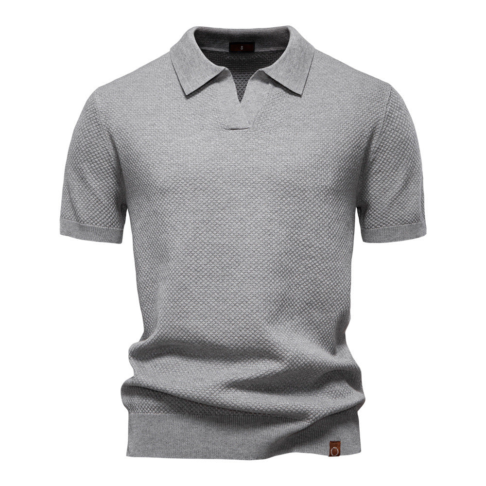Men's Pineapple Knit Texture Polo Shirt - 2025 Summer Relaxed Fit Short Sleeve Top | PSD8025