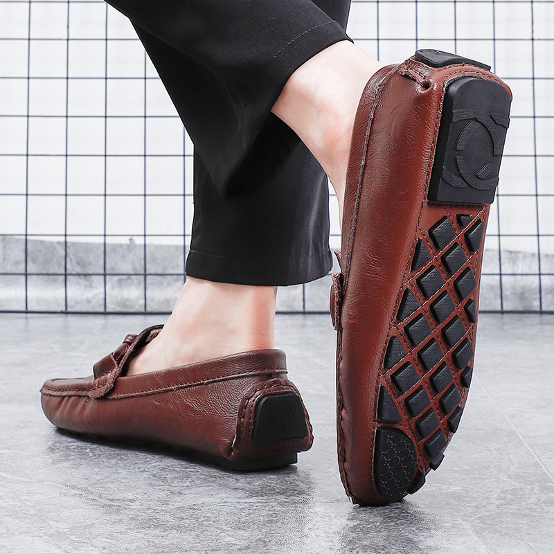 Men’s Genuine Leather Loafers – Classic Driving Moccasins with Anti-Slip Sole | 0063