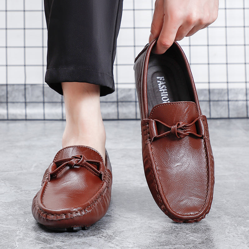 Men’s Genuine Leather Loafers – Classic Driving Moccasins with Anti-Slip Sole | 0063