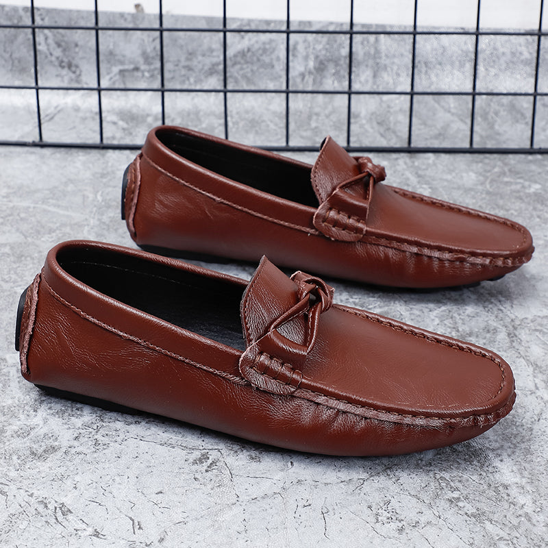 Men’s Genuine Leather Loafers – Classic Driving Moccasins with Anti-Slip Sole | 0063