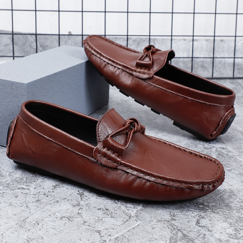 Men’s Genuine Leather Loafers – Classic Driving Moccasins with Anti-Slip Sole | 0063