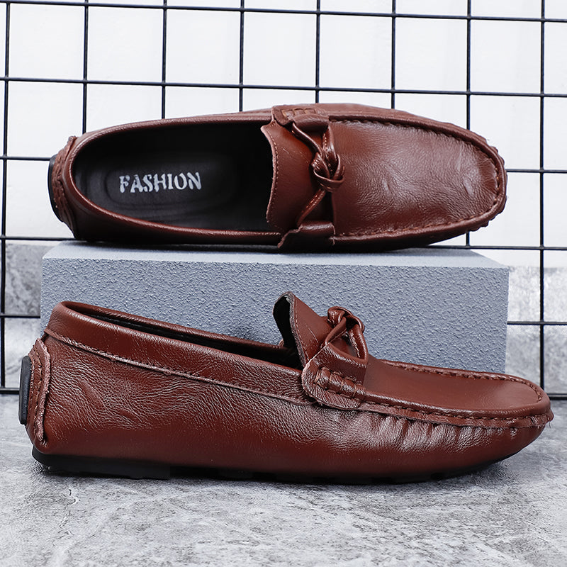 Men’s Genuine Leather Loafers – Classic Driving Moccasins with Anti-Slip Sole | 0063