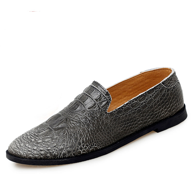 Mocassins à bout pointu pour hommes, chaussures décontractées à enfiler, motif alligator | 2033