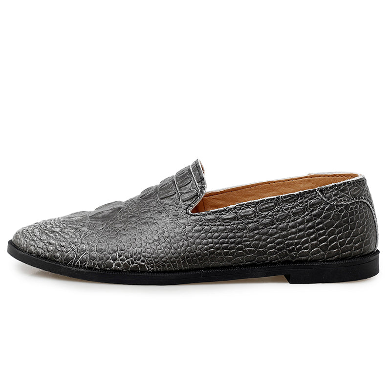 Mocassins à bout pointu pour hommes, chaussures décontractées à enfiler, motif alligator | 2033
