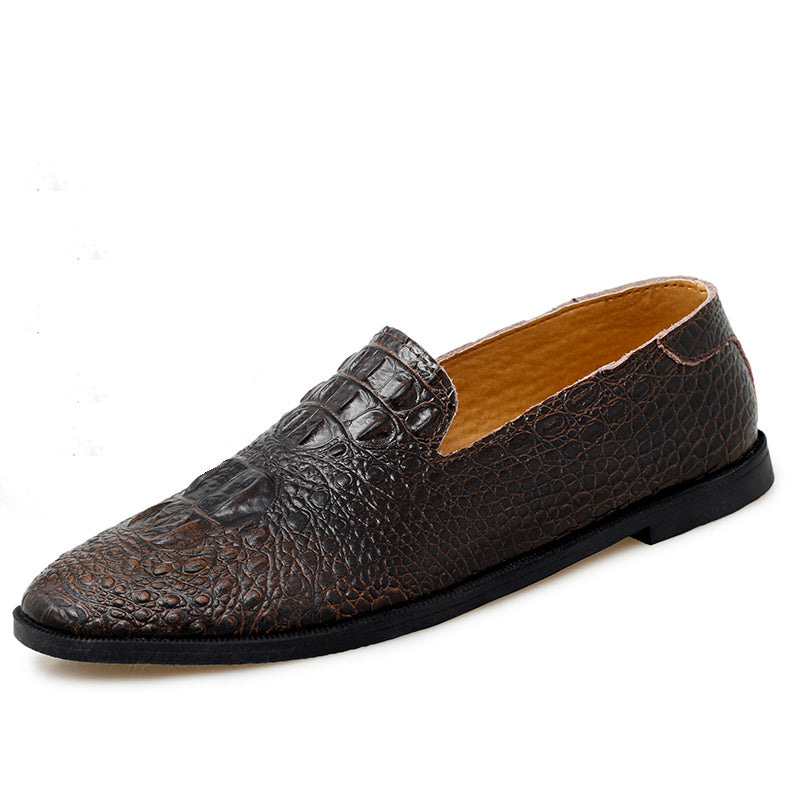 Mocassins à bout pointu pour hommes, chaussures décontractées à enfiler, motif alligator | 2033