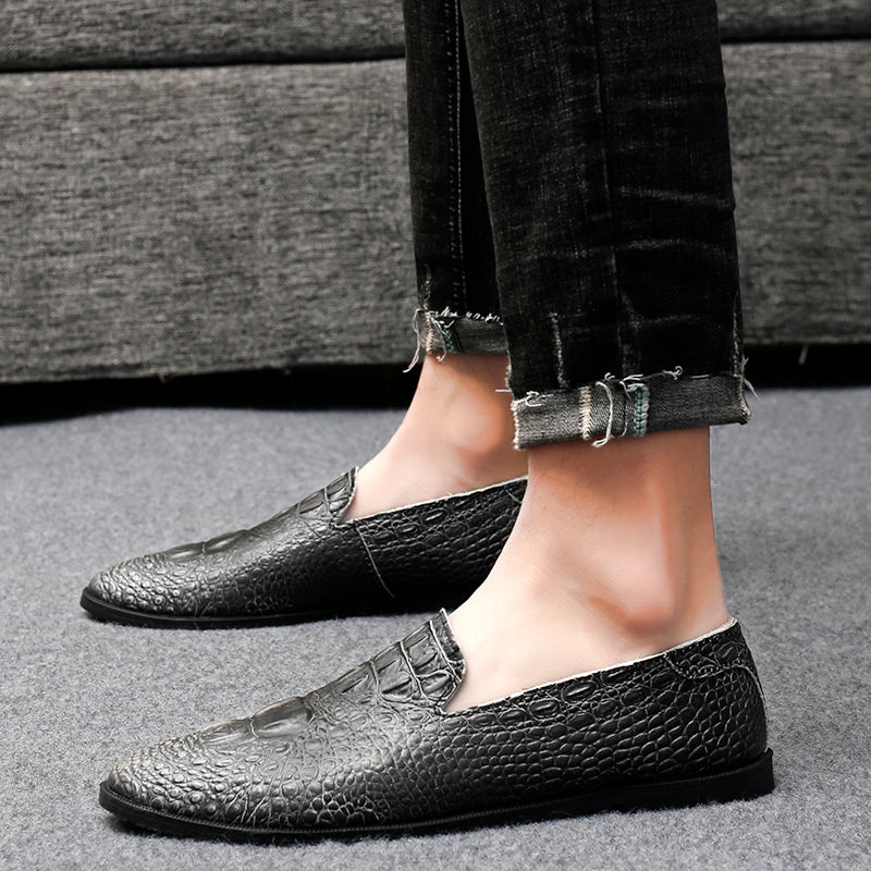Mocassins à bout pointu pour hommes, chaussures décontractées à enfiler, motif alligator | 2033