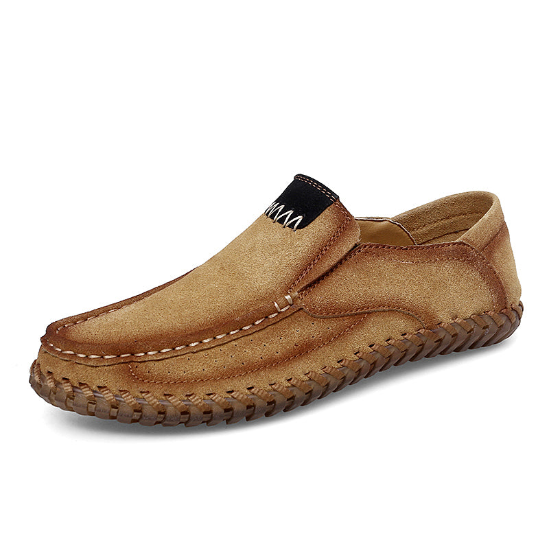 Men’s Plus Size Handmade Suede Leather Loafers – Slip-On Driving Shoes | 8666
