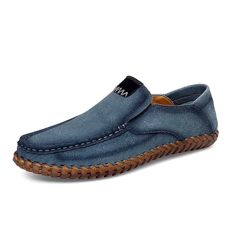 Men’s Plus Size Handmade Suede Leather Loafers – Slip-On Driving Shoes | 8666