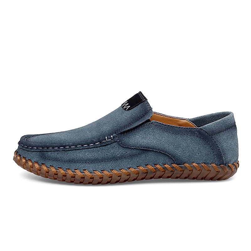 Men’s Plus Size Handmade Suede Leather Loafers – Slip-On Driving Shoes | 8666
