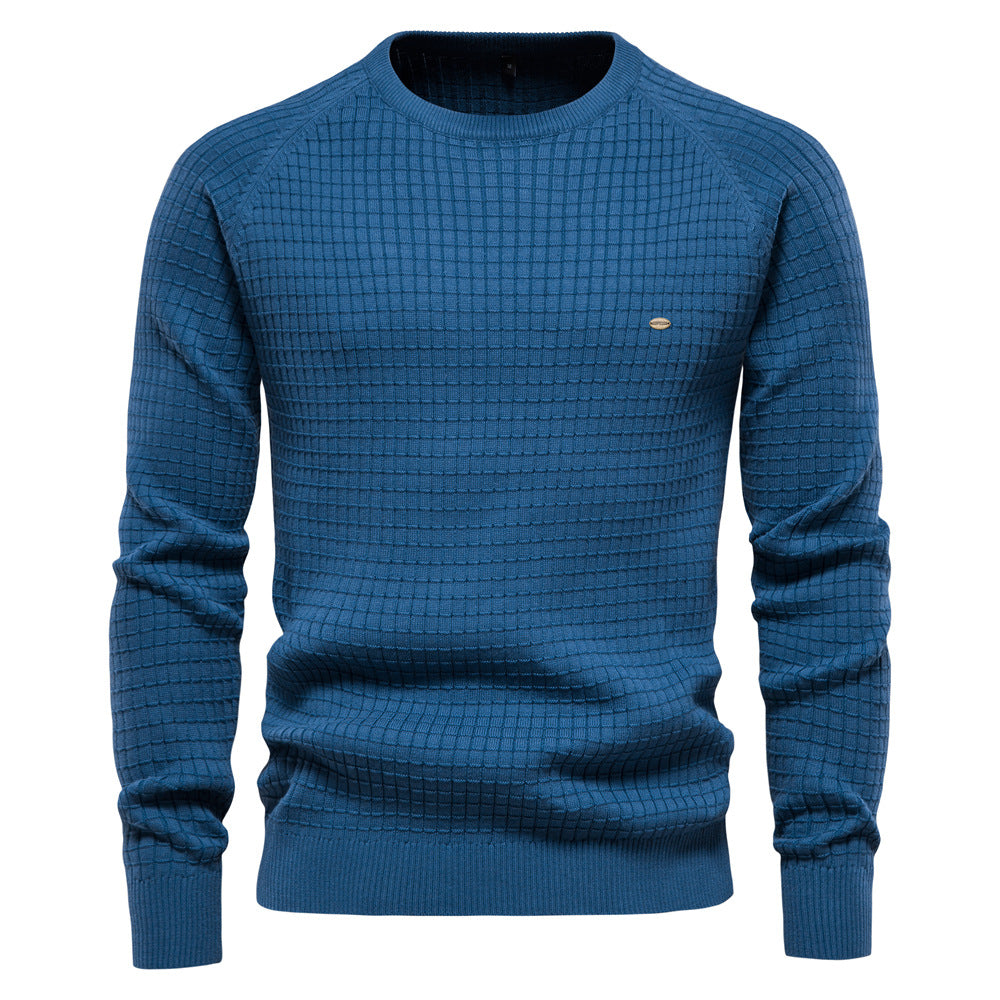 Men's Sweater Casual Pullover Solid Color Long Sleeve Slim Fit Knit Sweater | SW68