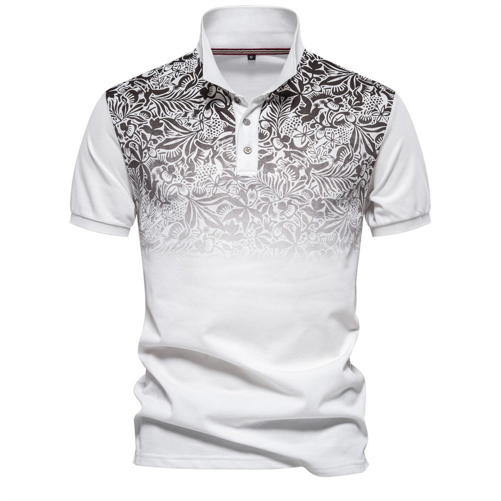 Men's Gradient Color-Block Polo Shirt - Spring Slim-Fit Casual Top | PL1011