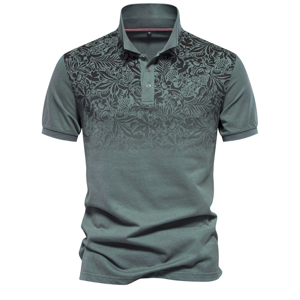 Men's Gradient Color-Block Polo Shirt - Spring Slim-Fit Casual Top | PL1011