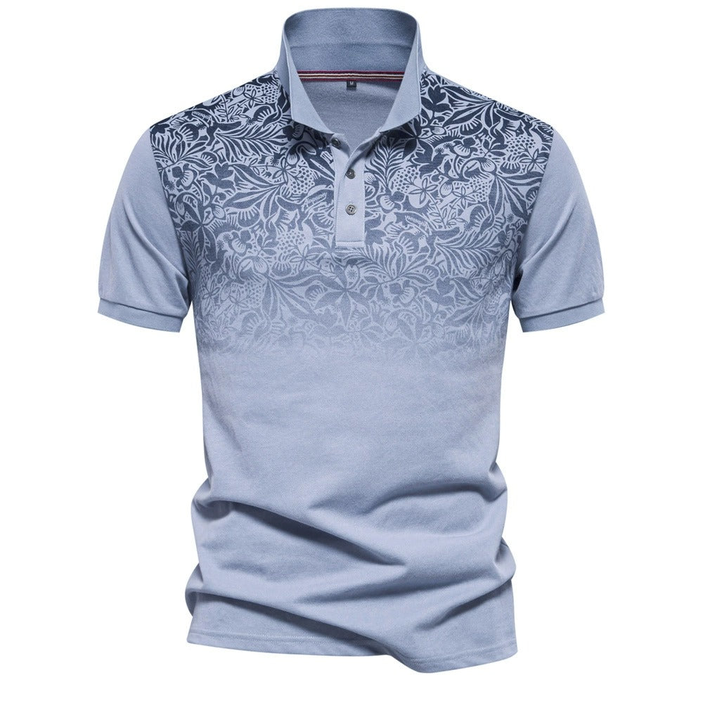 Men's Gradient Color-Block Polo Shirt - Spring Slim-Fit Casual Top | PL1011