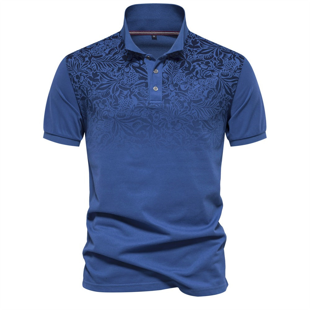 Men's Gradient Color-Block Polo Shirt - Spring Slim-Fit Casual Top | PL1011