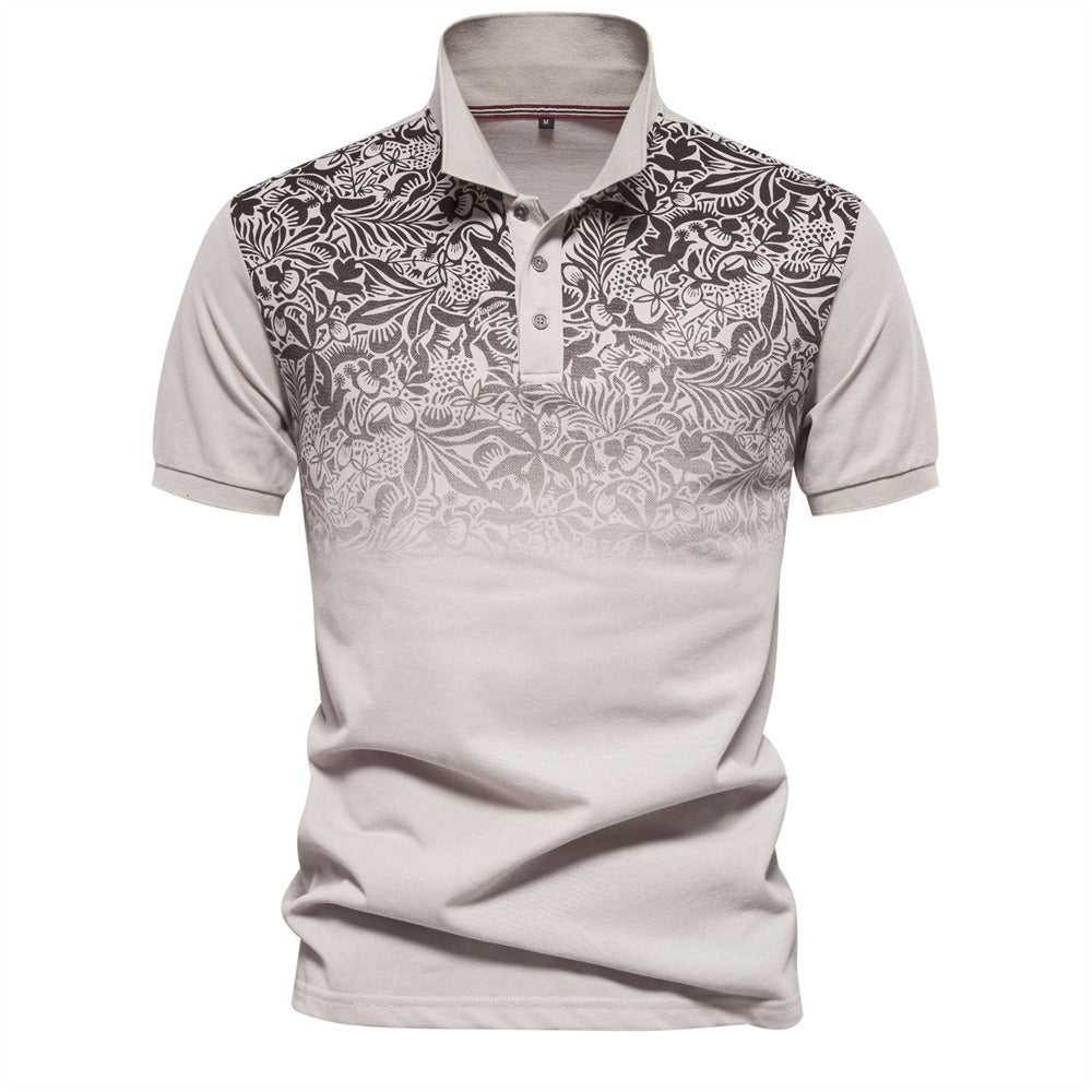 Men's Gradient Color-Block Polo Shirt - Spring Slim-Fit Casual Top | PL1011