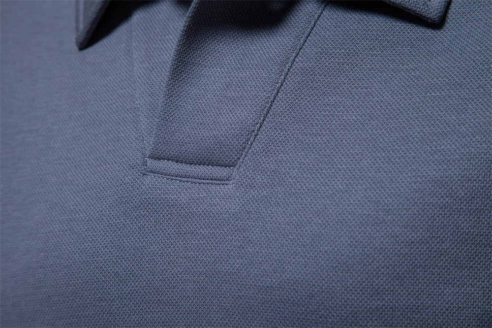Men's Washed Polo Shirt – Long Sleeve Cotton Blend Top | Smart-Casual Autumn Essential | PL255