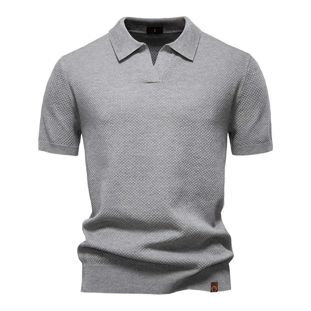 Men's Pineapple Knit Texture Polo Shirt - 2025 Summer Relaxed Fit Short Sleeve Top | PSD8025