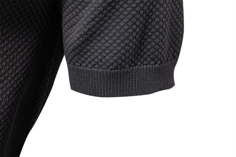 Men's Pineapple Knit Texture Polo Shirt - 2025 Summer Relaxed Fit Short Sleeve Top | PSD8025