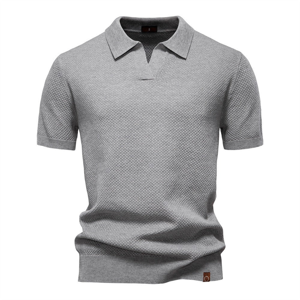 Men's Pineapple Knit Texture Polo Shirt - 2025 Summer Relaxed Fit Short Sleeve Top | PSD8025