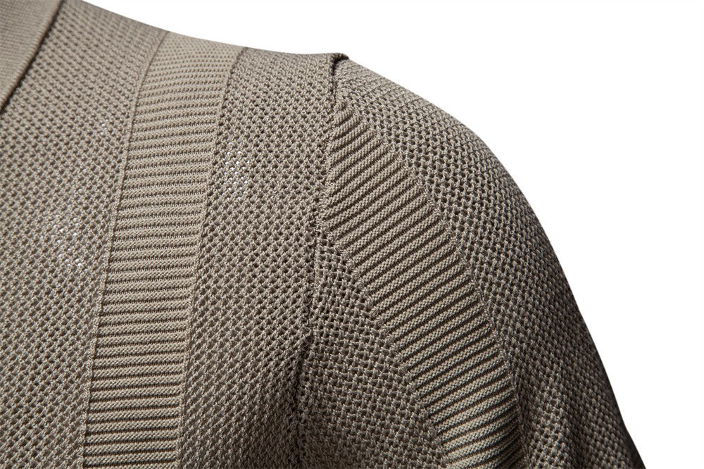 Men's Stripe Knit Polo Shirt with Mesh Panels - 2025 Summer Slim-Fit Streetwear Top | PSD8042