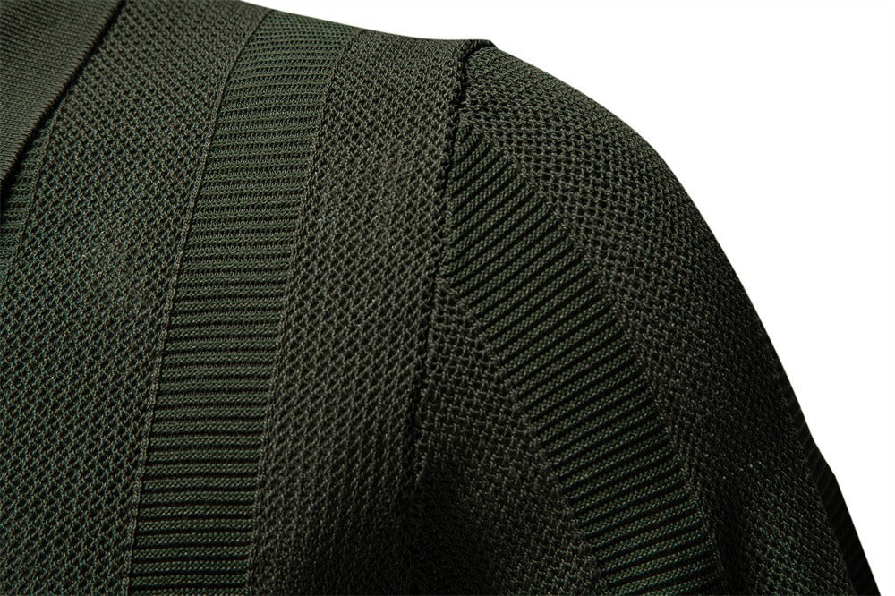 Men's Stripe Knit Polo Shirt with Mesh Panels - 2025 Summer Slim-Fit Streetwear Top | PSD8042