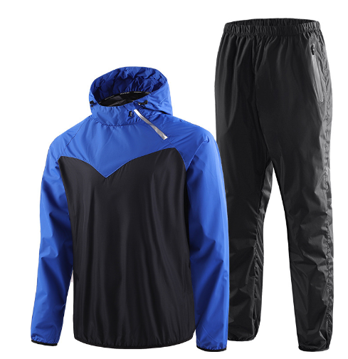 Men's Running Pullover Two-Piece Set Weight Loss Control Body Fat Sauna Sweat Suit | YJ9681