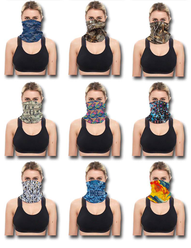 Pack Of 3/6 Men's Neck Warmer Gaiter Face Bandana Headband Mask | S251