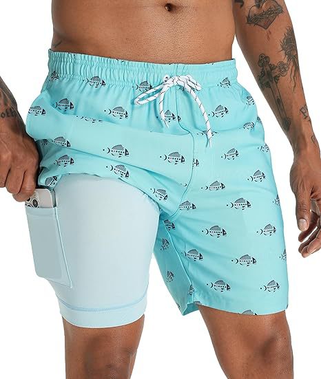 Summer 3D Print Men's Double-Layer Beach Shorts Quick-Dry, Breathable, Bold Designs | SCDK-QK