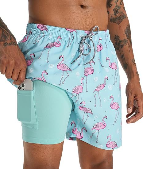 Summer 3D Print Men's Double-Layer Beach Shorts Quick-Dry, Breathable, Bold Designs | SCDK-QK