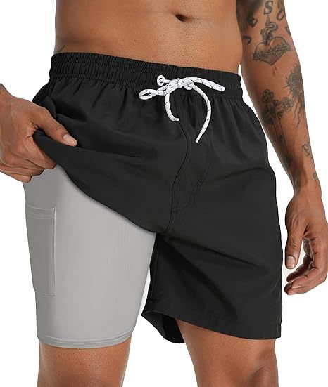 Summer 3D Print Men's Double-Layer Beach Shorts Quick-Dry, Breathable, Bold Designs | SCDK-QK
