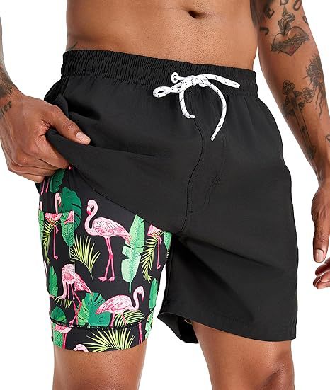 Summer 3D Print Men's Double-Layer Beach Shorts Quick-Dry, Breathable, Bold Designs | SCDK-QK