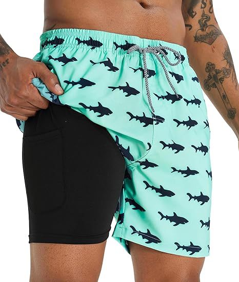 Summer 3D Print Men's Double-Layer Beach Shorts Quick-Dry, Breathable, Bold Designs | SCDK-QK