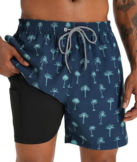 Summer 3D Print Men's Double-Layer Beach Shorts Quick-Dry, Breathable, Bold Designs | SCDK-QK
