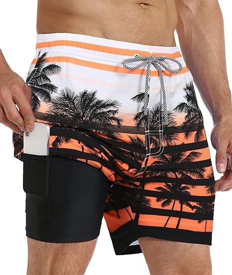 Summer 3D Print Men's Double-Layer Beach Shorts Quick-Dry, Breathable, Bold Designs | SCDK-QK
