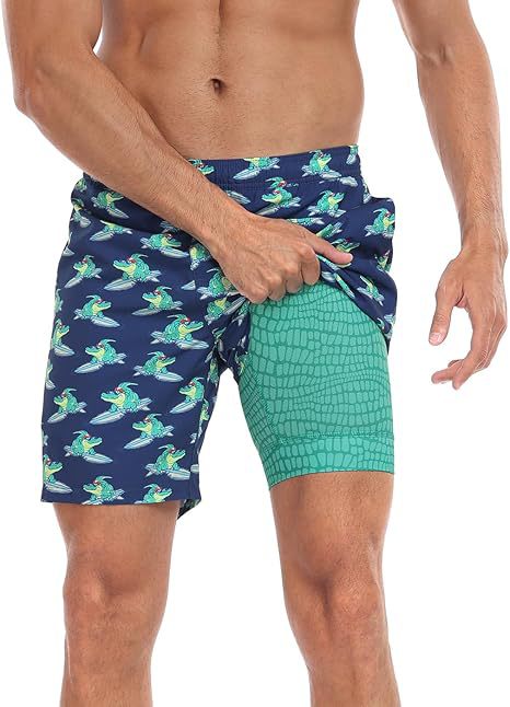 Summer 3D Print Men's Double-Layer Beach Shorts Quick-Dry, Breathable, Bold Designs | SCDK-QK