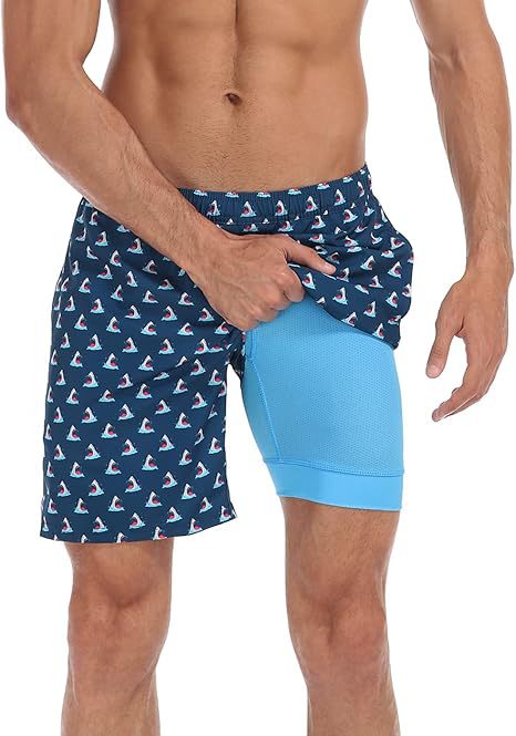 Summer 3D Print Men's Double-Layer Beach Shorts Quick-Dry, Breathable, Bold Designs | SCDK-QK