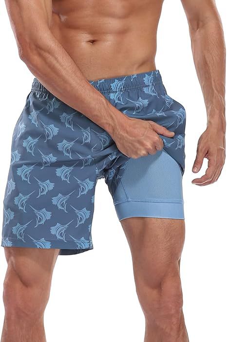 Summer 3D Print Men's Double-Layer Beach Shorts Quick-Dry, Breathable, Bold Designs | SCDK-QK