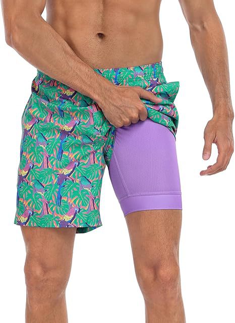 Summer 3D Print Men's Double-Layer Beach Shorts Quick-Dry, Breathable, Bold Designs | SCDK-QK