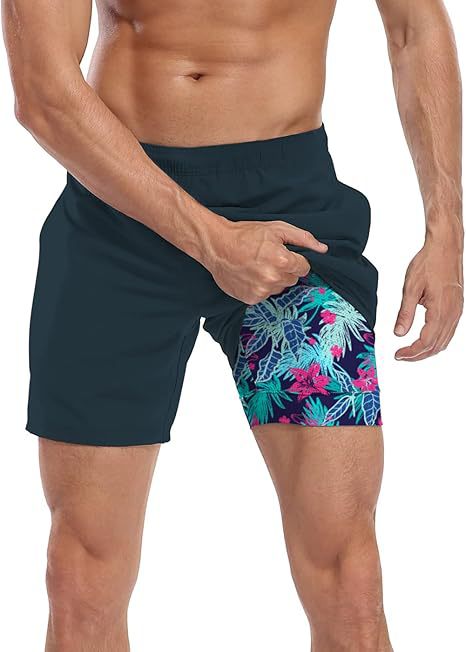 Summer 3D Print Men's Double-Layer Beach Shorts Quick-Dry, Breathable, Bold Designs | SCDK-QK
