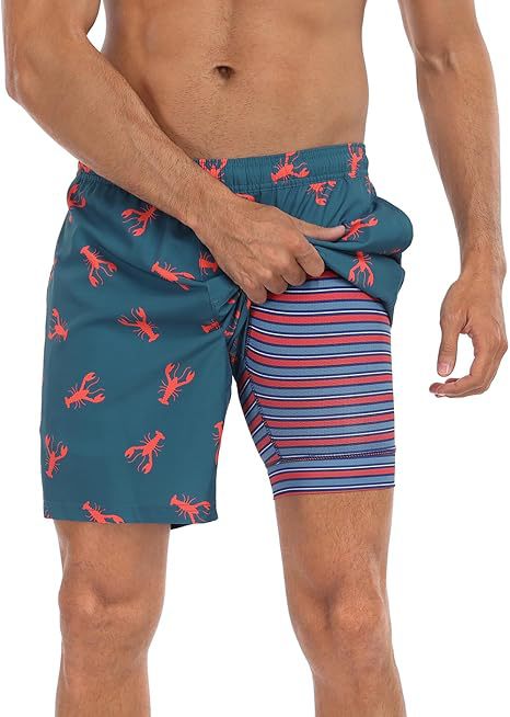 Summer 3D Print Men's Double-Layer Beach Shorts Quick-Dry, Breathable, Bold Designs | SCDK-QK