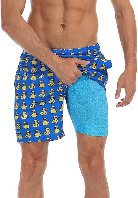 Summer 3D Print Men's Double-Layer Beach Shorts Quick-Dry, Breathable, Bold Designs | SCDK-QK