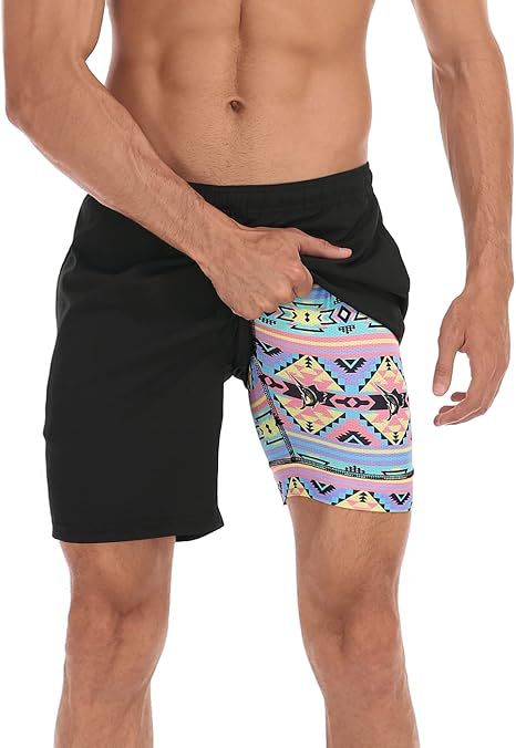 Summer 3D Print Men's Double-Layer Beach Shorts Quick-Dry, Breathable, Bold Designs | SCDK-QK