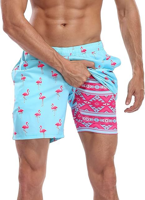 Summer 3D Print Men's Double-Layer Beach Shorts Quick-Dry, Breathable, Bold Designs | SCDK-QK