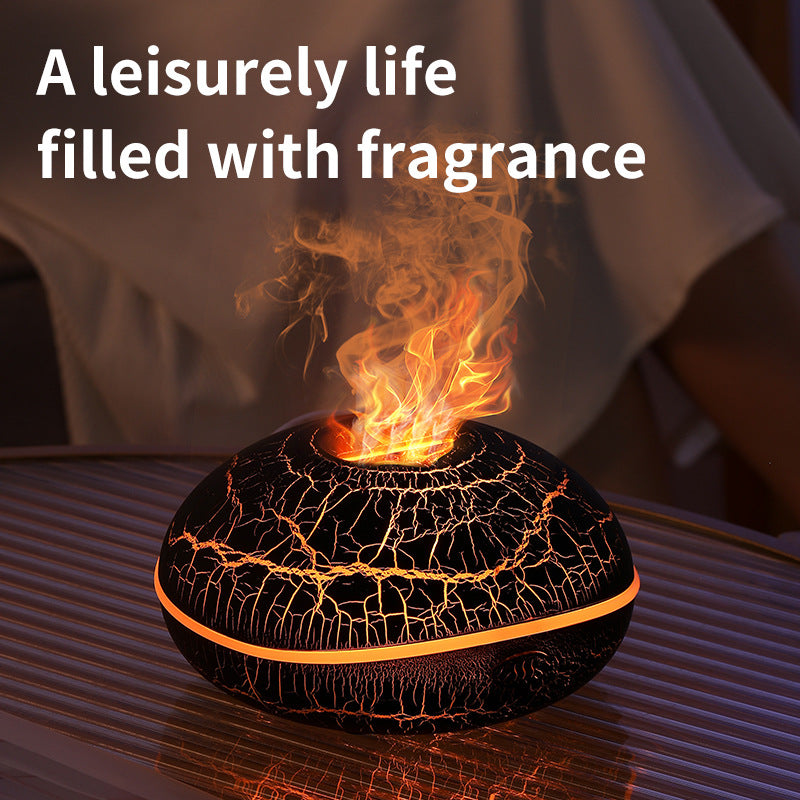 Realistic Flame Effect Aromatherapy Diffuser – 7-Color LED Humidifier USB Powered for Home, Office & Bedroom | SD13