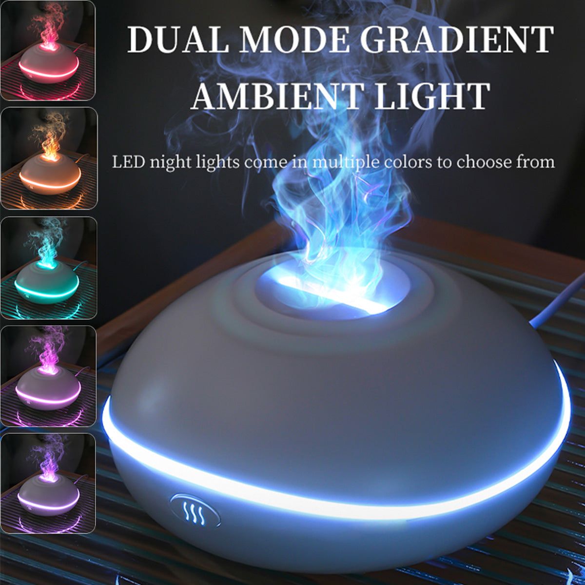 Realistic Flame Effect Aromatherapy Diffuser – 7-Color LED Humidifier USB Powered for Home, Office & Bedroom | SD13