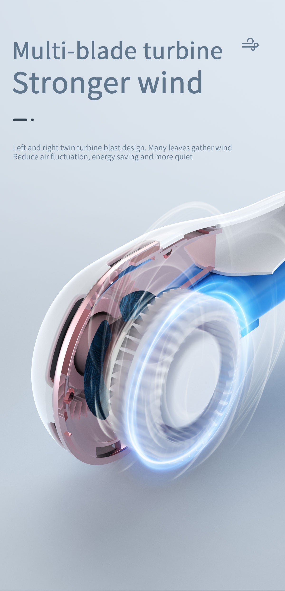 Ventilatore da collo estivo indossabile a mani libere senza pale Ventilatori di raffreddamento LED Luce colorata 3 velocità Regolazione della direzione del vento a 360° Aria condizionata portatile ricaricabile | S57