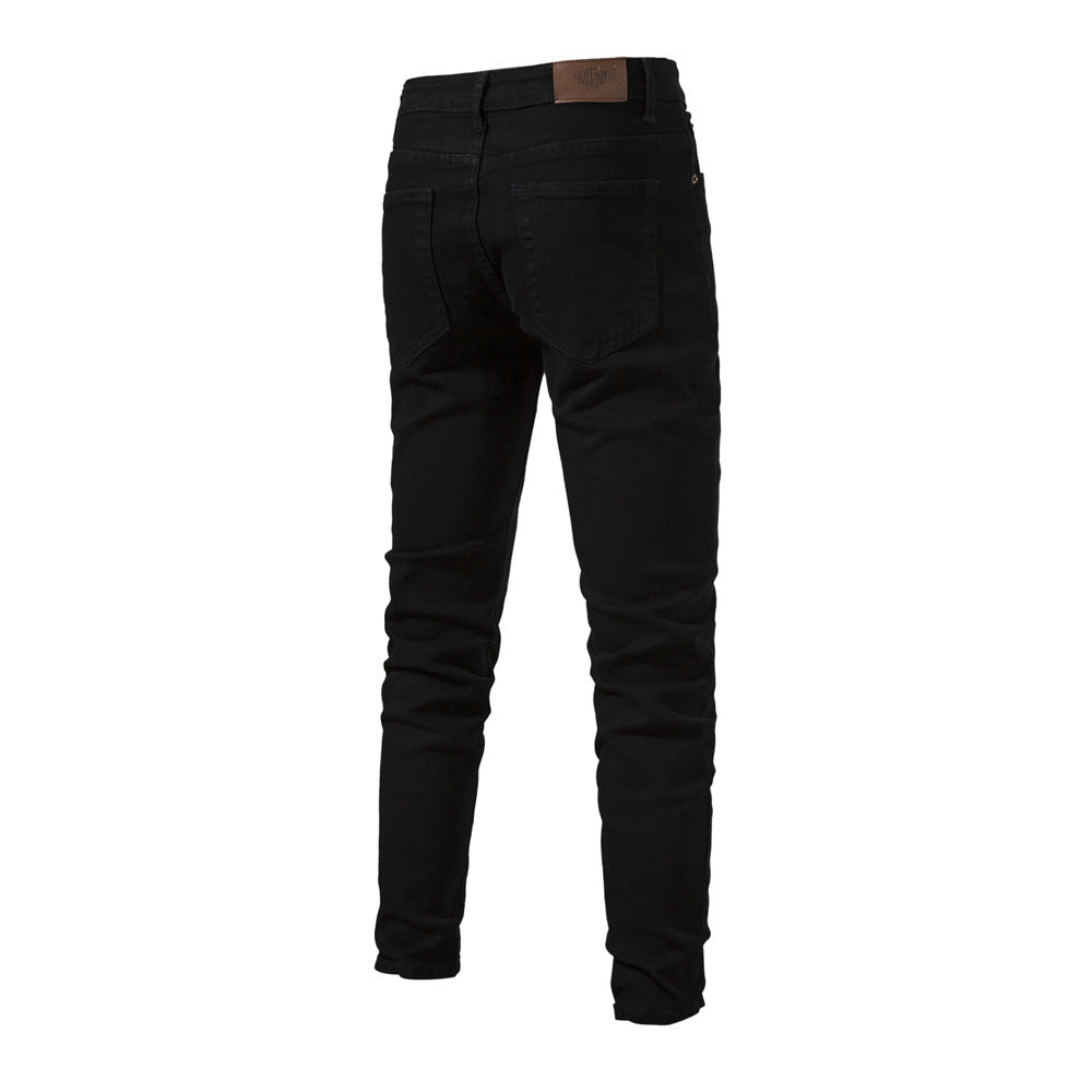 Pantalon en jean pour homme, décontracté, automne, pantalon extensible, déchiré, skinny | ZH10
